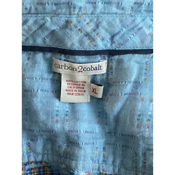 Carbon2Cobalt Mens Textured Cotton Long Sleeve Button-Down Shirt - Picture 3 of 13